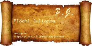 Plöchl Julianna névjegykártya